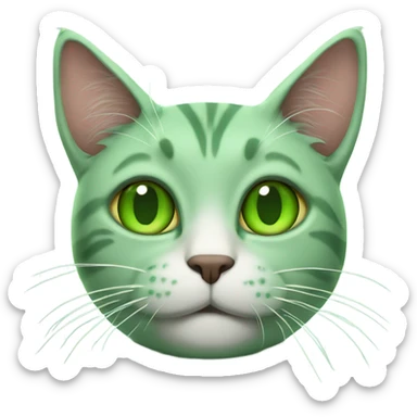 Marijuana happy green cat sticker
