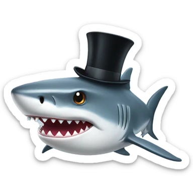 Shark with a top hat sticker
