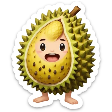 durian shit coming out from ass sticker