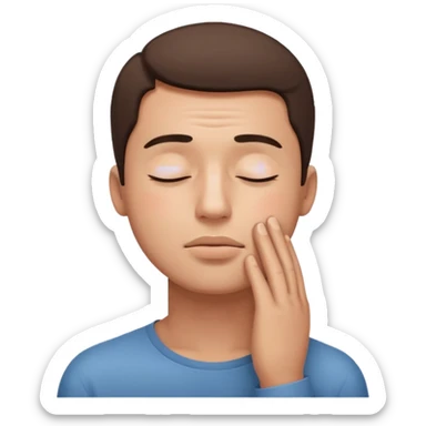 man deep breathing while closing his eyes sticker