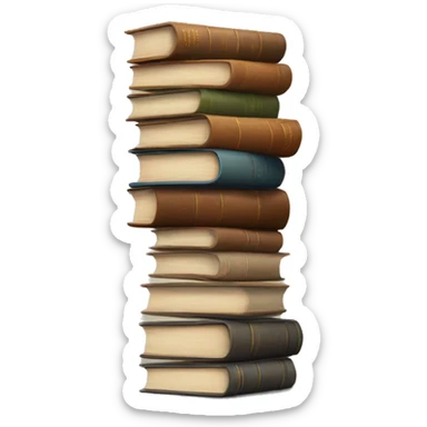 neutral stack of books sticker