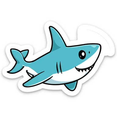 shark fin poking out above water sticker