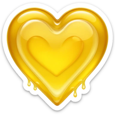 heart shade yellow color sour jelly sticker