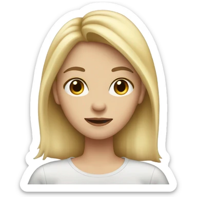 Blonde girl, brown hair, light eyes, smoking sticker