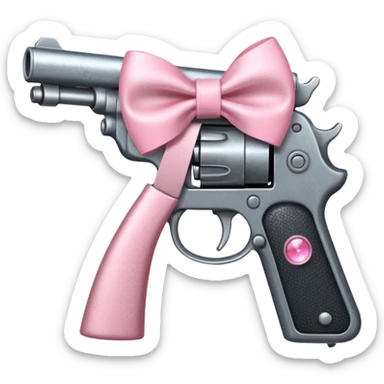 Gun with a light pink bow sticker