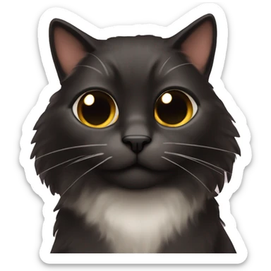 gata negra con cachos marrones en la carg sticker
