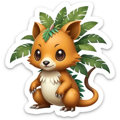 Cute cool fantasy tropical animal hybrid Fakemon full body sticker