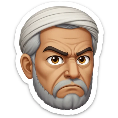 in profile, angry Iranian sticker