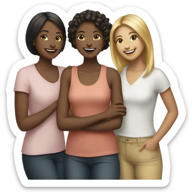 Three female friends  sticker