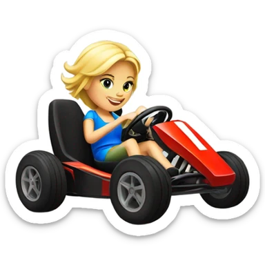 Blonde girl in gokart sticker