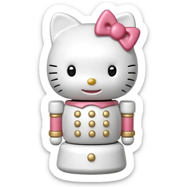 white hello kitty nutcracker sticker