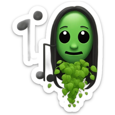 Music coming out of a creeper sticker