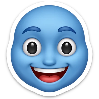 A silly emoji with blue skin  sticker
