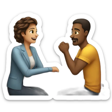Couple en train de discuter sticker