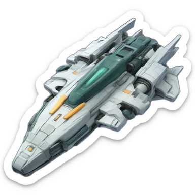 SHMUP space ship with guns and missiles sticker