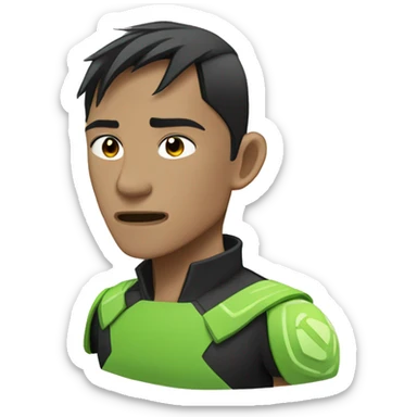 Omnitrix asain, explaining side looking, half body sticker