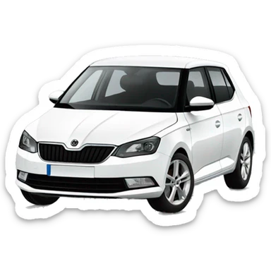 White Skoda Fabia car sticker