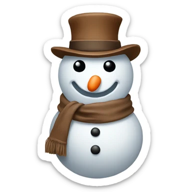 snowman with a brown hat sticker