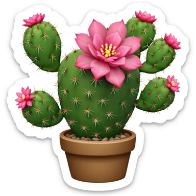 Cactus with flower succulent sticker