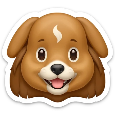 Crie a imagem de uma cachorro sorridente sticker