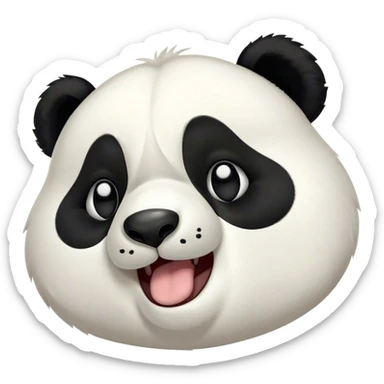 Cinematic Cute Yawning Panda Portrait Emoji, Head tilted slightly with a dramatic, wide-open yawn, showcasing a soft, plush black and white Fur with droopy ears, round eyes barely open in drowsy contentment, Simplified yet irresistibly adorable features, highly detailed, glowing with a soft, cozy glow, high shine, relaxed yet expressive, stylized with a touch of gentle whimsy, bright and endearing, soft glowing outline, capturing the essence of a sleepy yet affectionate panda, so drowsy it feels like it could stretch right out of the screen and curl up for a nap! sticker