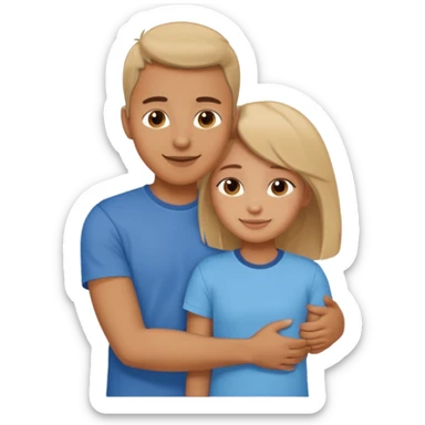 Texte ´Gros câlin’, en dessous un homme serre sa sœur dans ses bras sticker