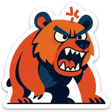 hungry and angry animal sticker