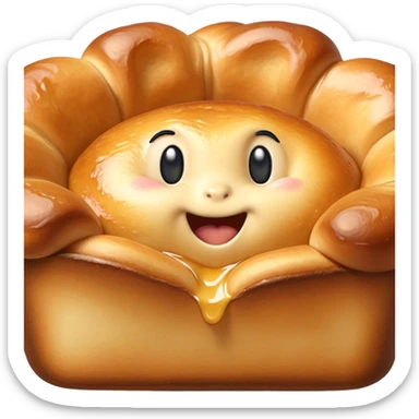 Cinematic Realistic Yorkshire Pudding Dish Emoji, showcasing a light, airy, golden puff with a crispy exterior rendered with lifelike detail and soft natural lighting that accentuates its classic appeal. sticker