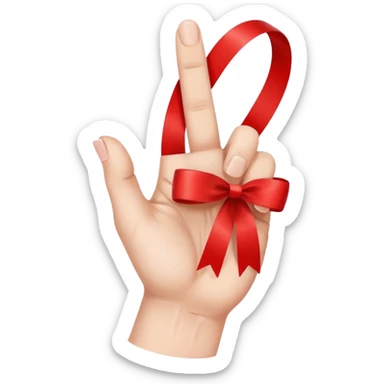 finger with ribbon sticker