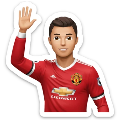 Cristiano Ronaldo doing his iconic suii celebration in a Manchester united jearsy sticker