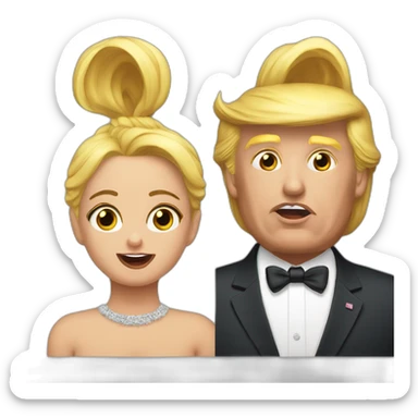 Trump qui fait un bisou sticker