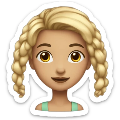 Andella girl bue hair smooth sticker