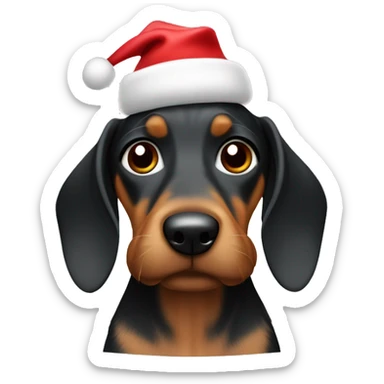 Dackel mit weihnachtsmütze  sticker