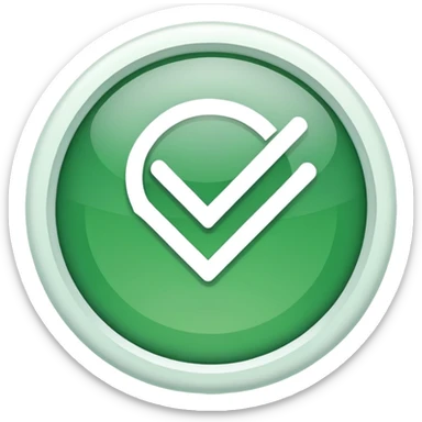 Green check box with white circle outside sticker