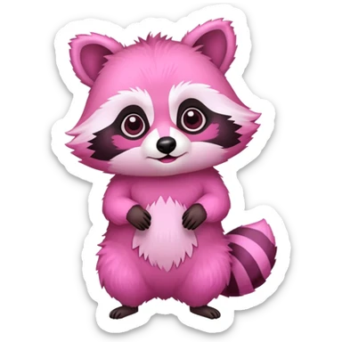 Pink raccoon  sticker