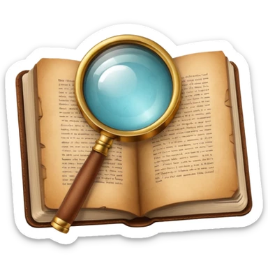 Magnifying glass with a book sticker