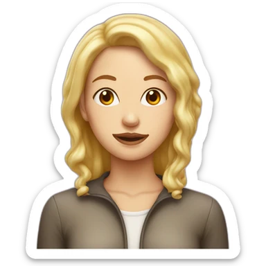 white woman covered in vanilla pudding sticker