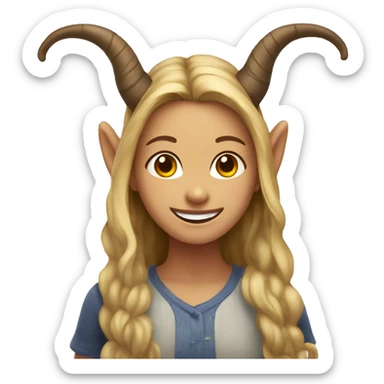 smiling girl with horns indoors sticker