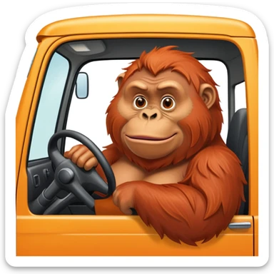 Overweight oragutan truck driver sticker
