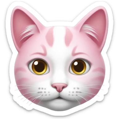 pink and white pretty cat sticker
