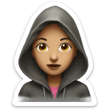 portrait of a girl with hood sticker