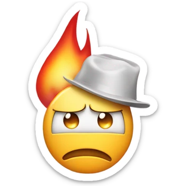 angle face with sad face, with burning heart and sparkles sticker