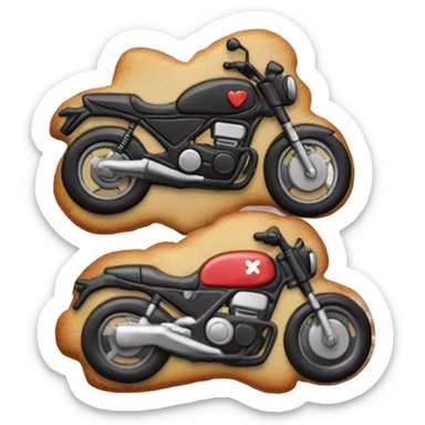 cookie heart with black motorbike  sticker