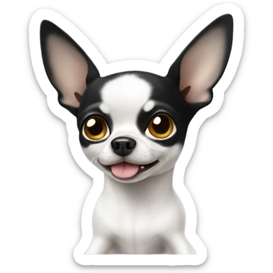 Black and white chihuahua  sticker