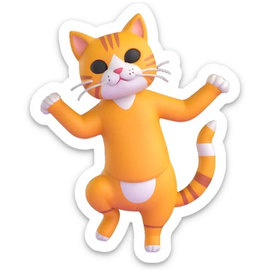 cat performing capoeira move sticker