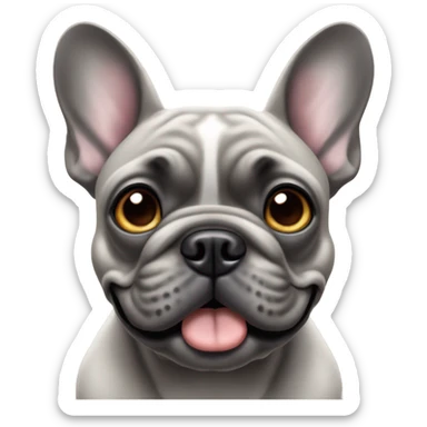 A stupid Gray French bulldog sticker