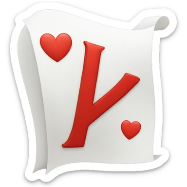 The letter K in a red heart sticker