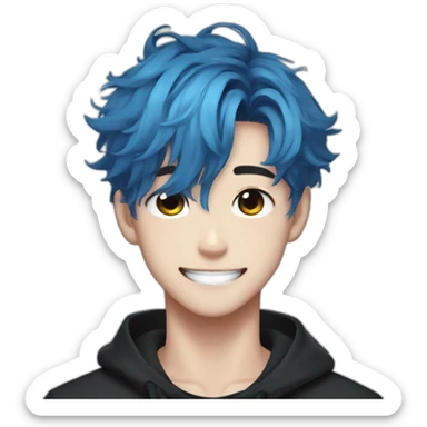 Felix from stray kids blue hair sticker