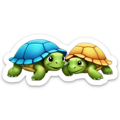 Deux tortues qui s'embrassent sticker