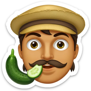 Bandit with a cucumber in his mouth  sticker